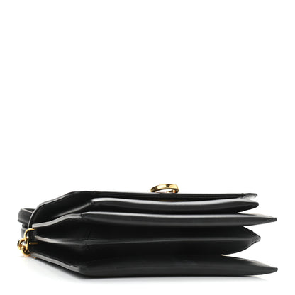Salvatore Ferragamo Calfskin Trifolio Flap Shoulder Bag Black 4 of 10