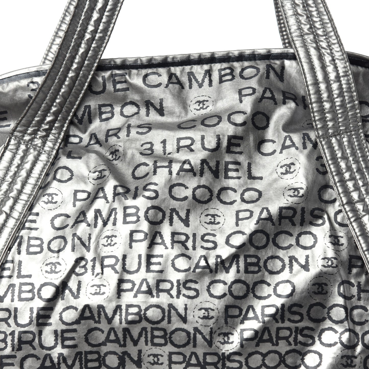 Lacquered Canvas Medium Unlimited Tote Argent Fonce