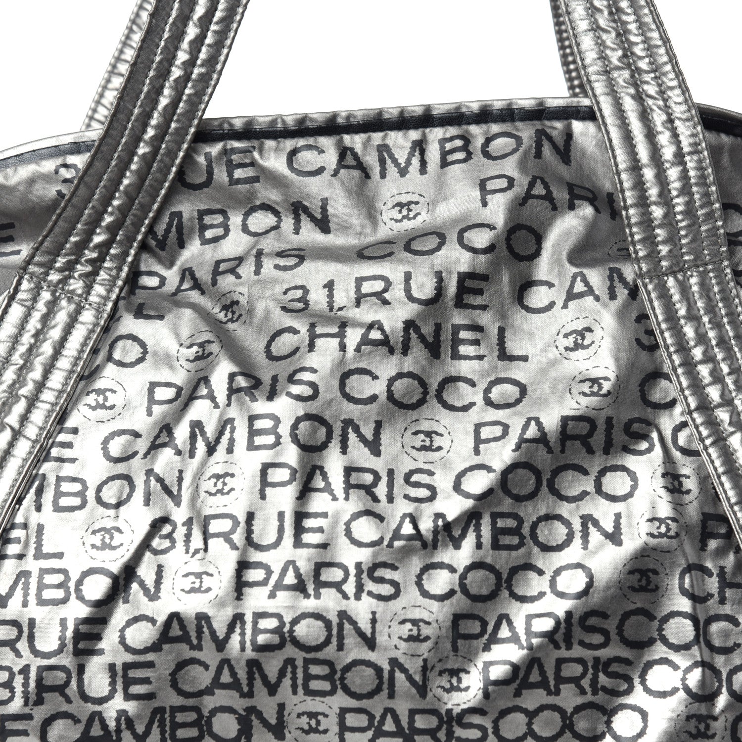 Chanel Lacquered Canvas Medium Unlimited Tote Argent Fonce 10 of 10
