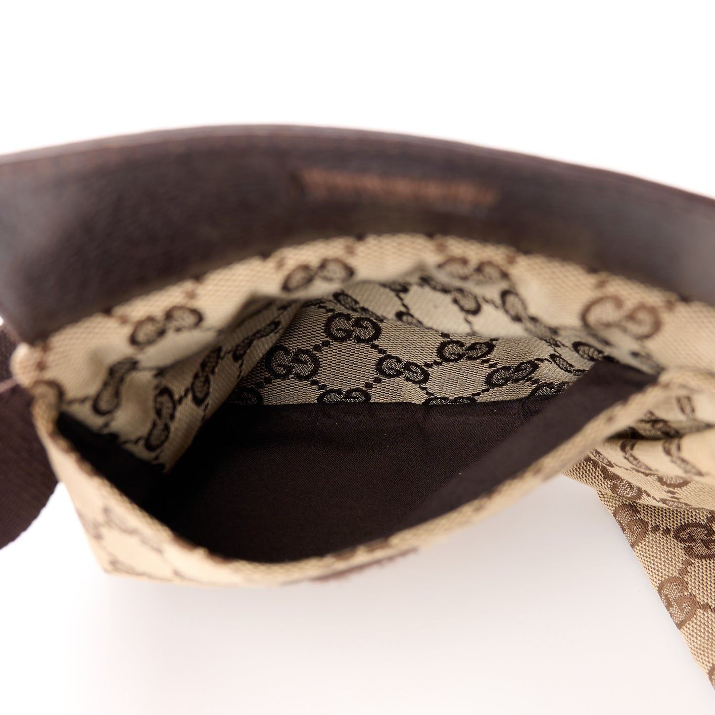 GG Monogram Web Double Pocket Belt Bag Dark Brown