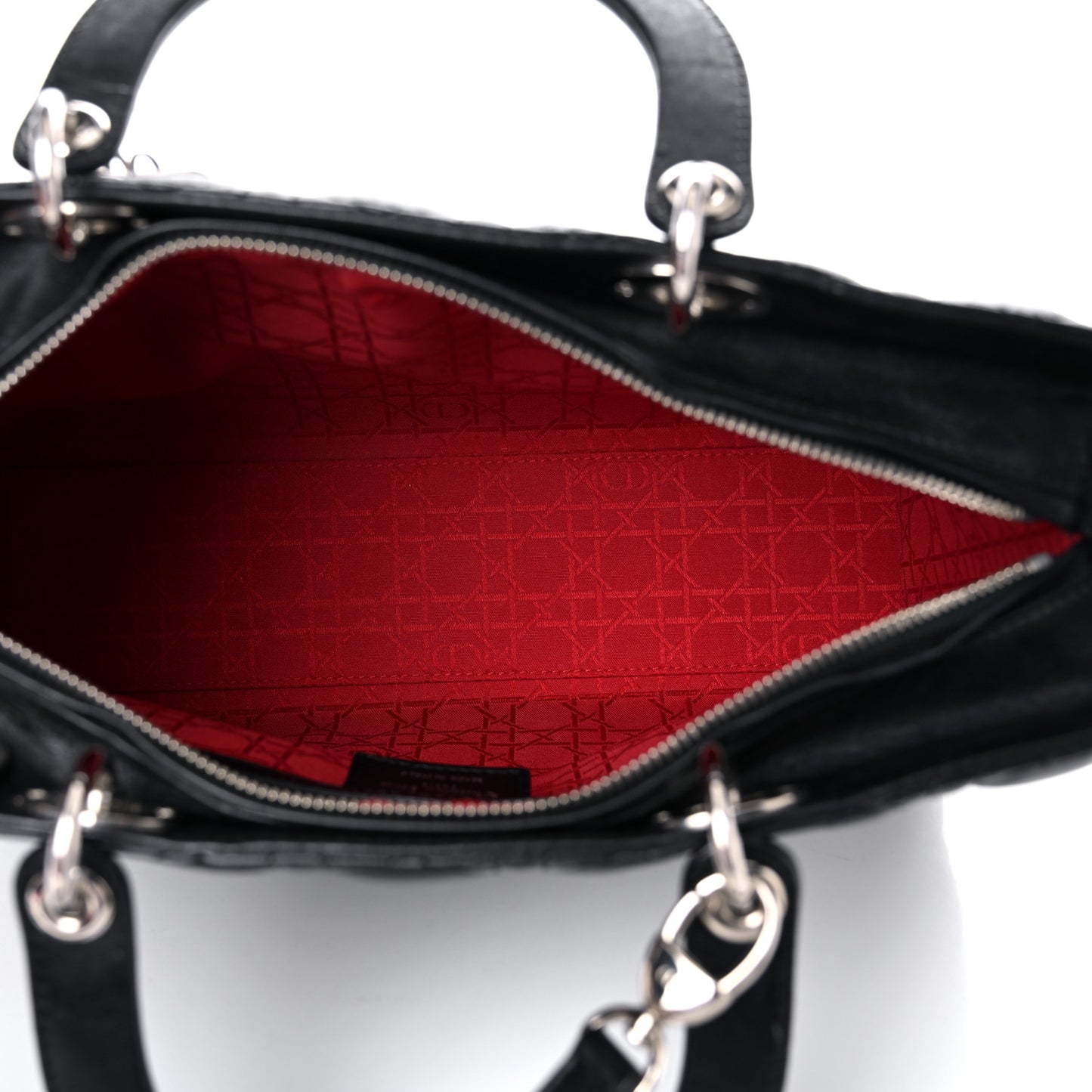 Lambskin Cannage Large Lady Dior Black