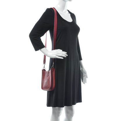 Hermes Taurillon Clemence Evelyne TPM Rouge Grenat 2 of 10