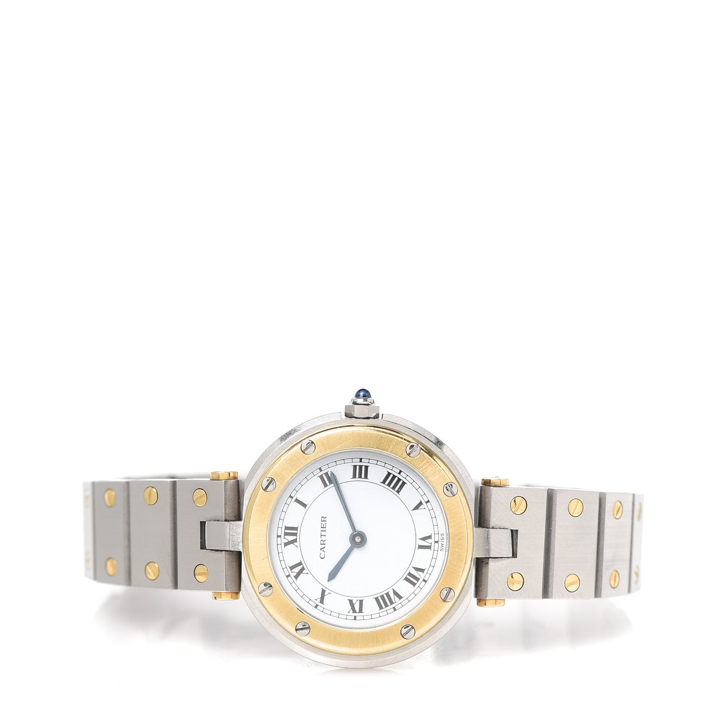 Stainless Steel 18K Yellow Gold 27mm Santos De Cartier Vendome Quartz Watch