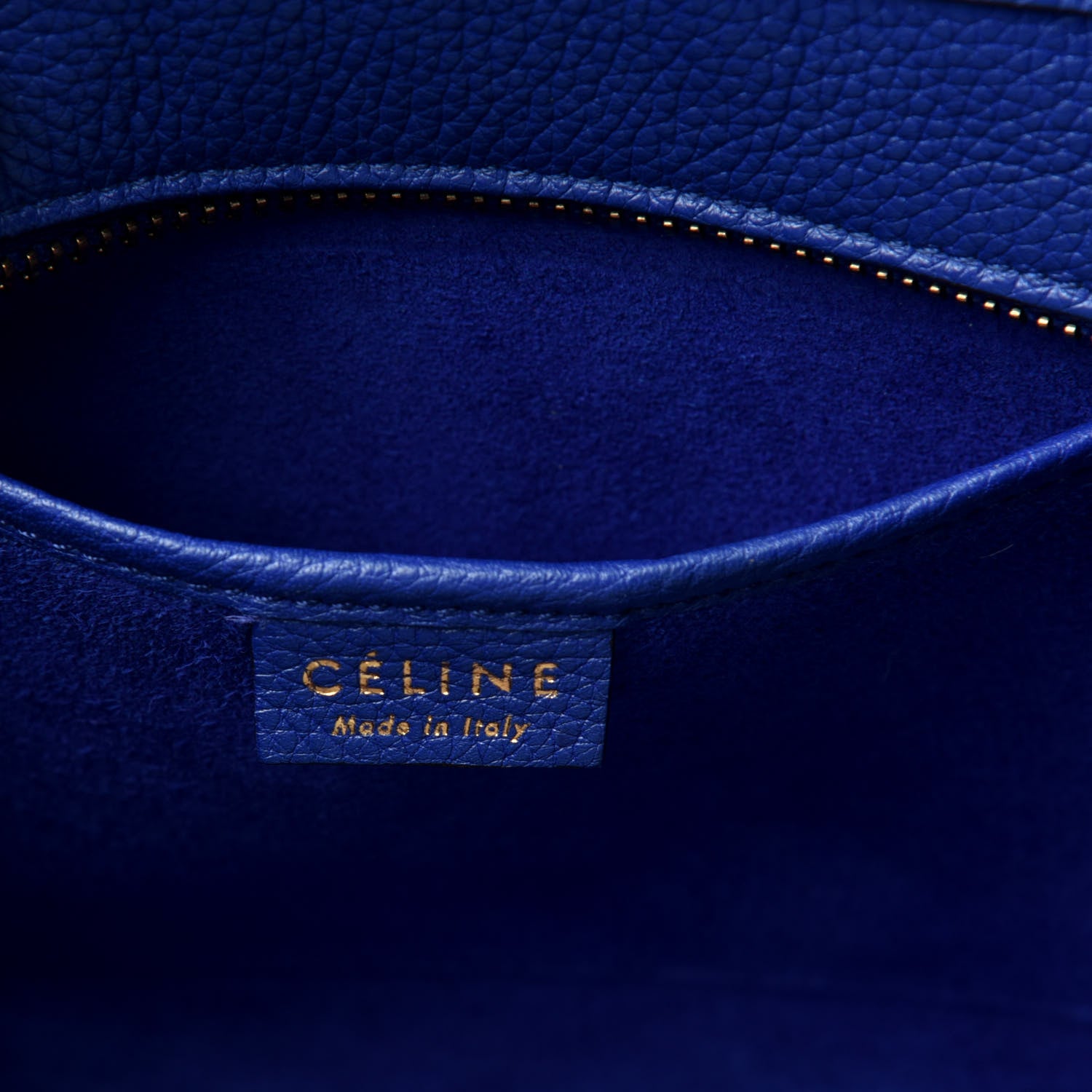 Celine Drummed Calfskin Nano Luggage Indigo 7 of 10