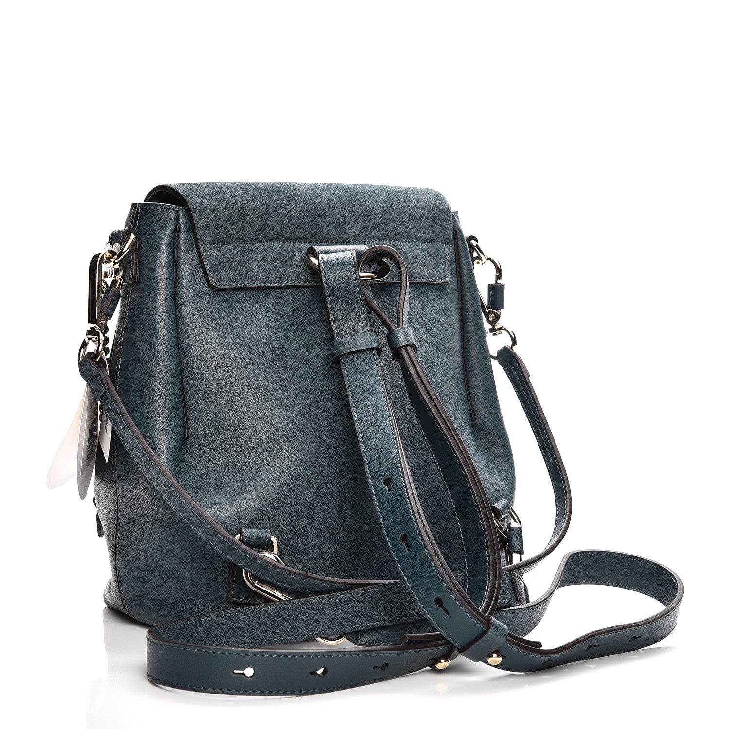 Chloe Suede Calfskin Small Faye Backpack Silver Blue 4 of 9