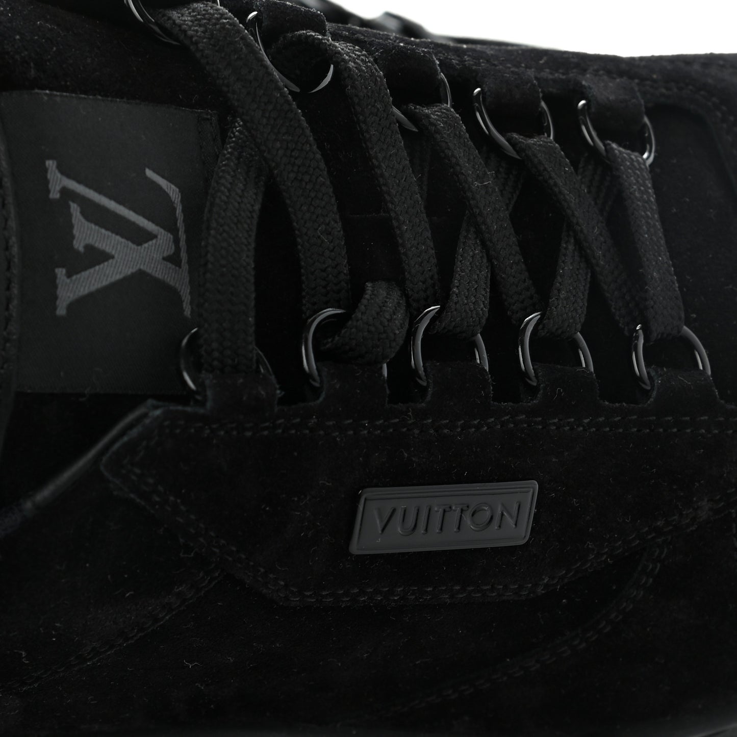 Suede Mens LV Trainer Sneakers 10 Black