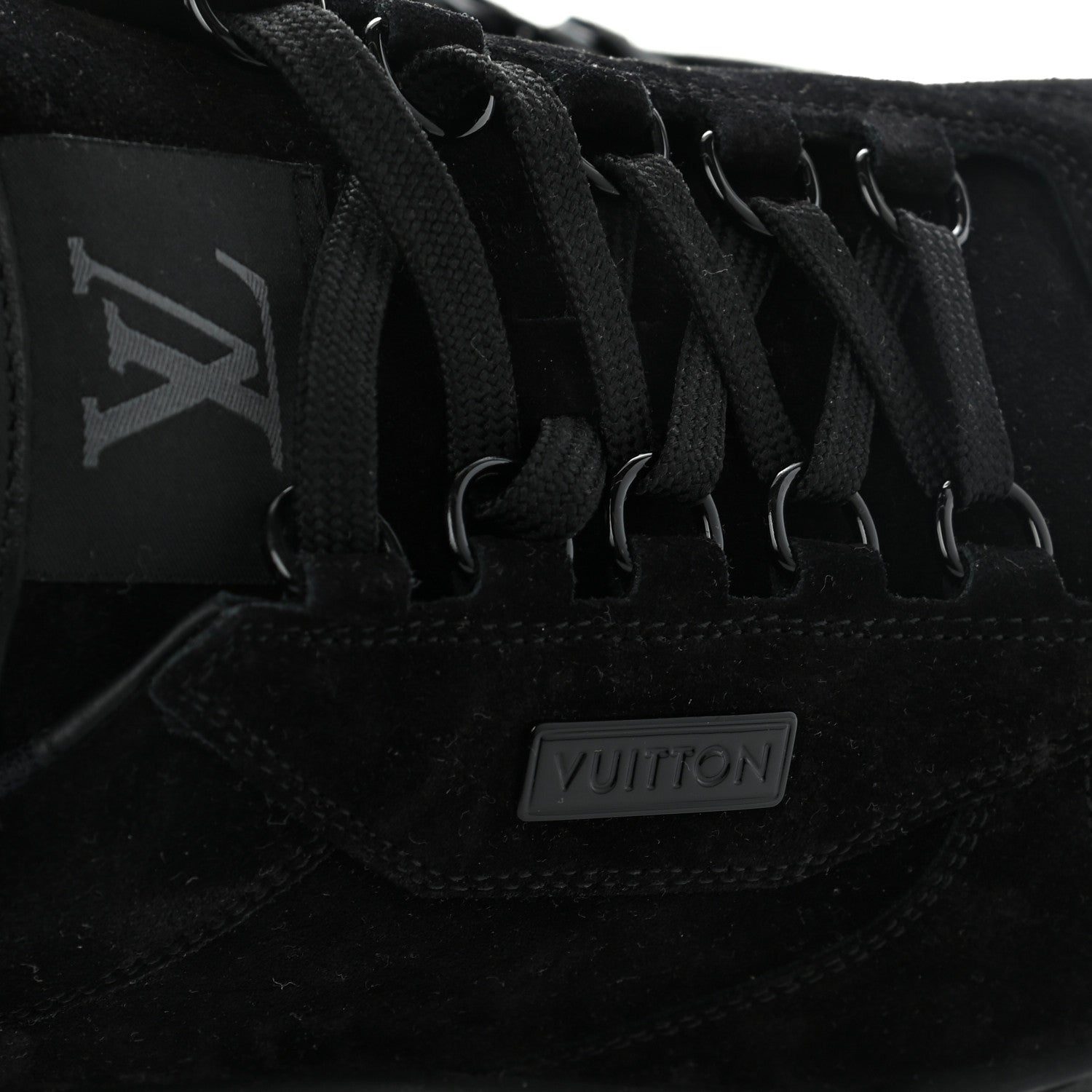 Louis Vuitton Suede Mens LV Trainer Sneakers 10 Black 6 of 11