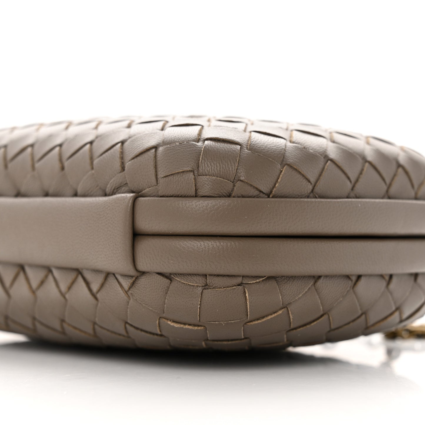Nappa Intrecciato Chain Knot Clutch Steel
