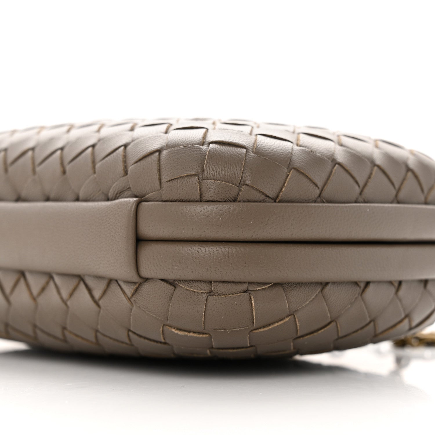 Bottega Veneta Nappa Intrecciato Chain Knot Clutch Steel 9 of 13