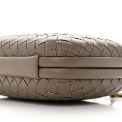 Bottega Veneta Nappa Intrecciato Chain Knot Clutch Steel 9 of 13