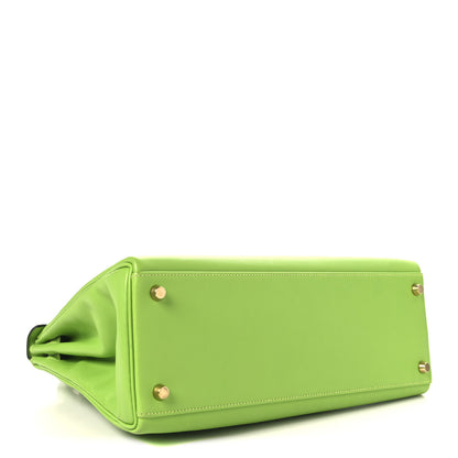 Hermes Veau Gulliver Kelly Retourne 28 Vert Cru 4 of 12