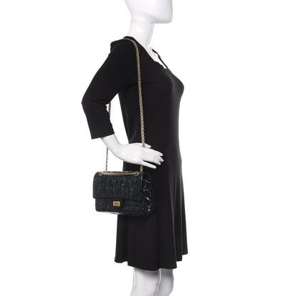 Chanel Crackled Patent Calfskin Puzzle 2.55 Reissue 225 Flap Black 2 of 13
