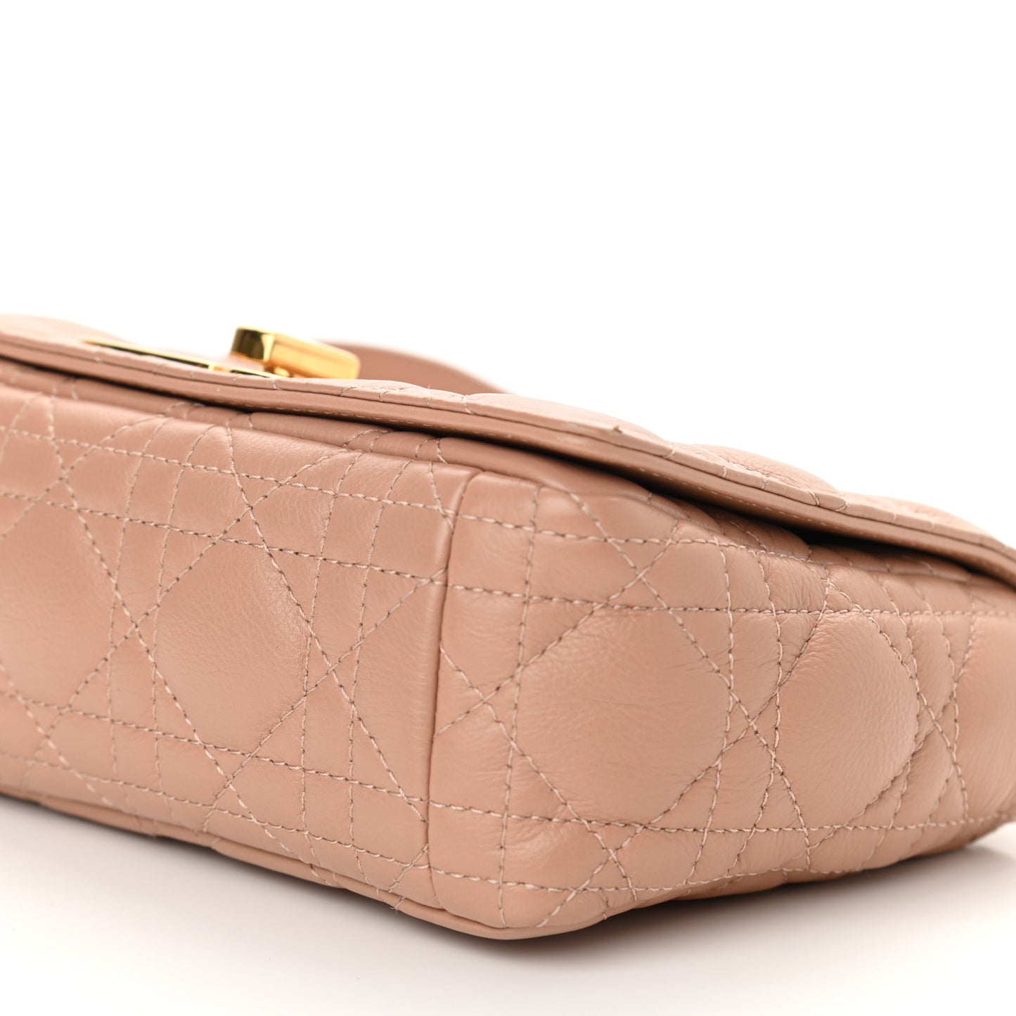 Calfskin Cannage Small Caro Bag Rose De Vents