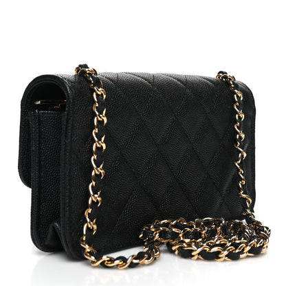 Chanel Caviar Quilted Enamel Coco Casino Flap Phone Holder With Chain Black 3 of 12