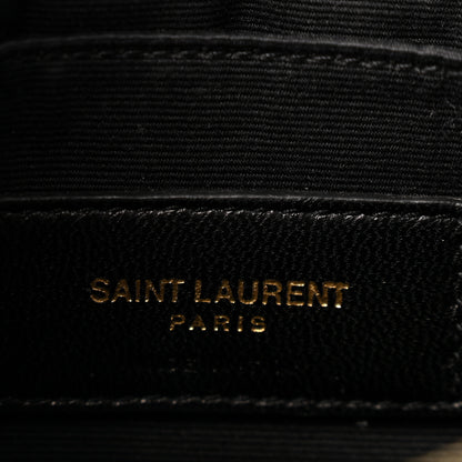Saint Laurent Calfskin Matelasse Chevron Monogram Pouch Black 6 of 9
