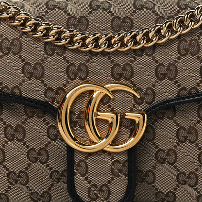 Gucci Monogram Matelasse Diagonal Small GG Marmont Shoulder Bag Beige Black 9 of 11
