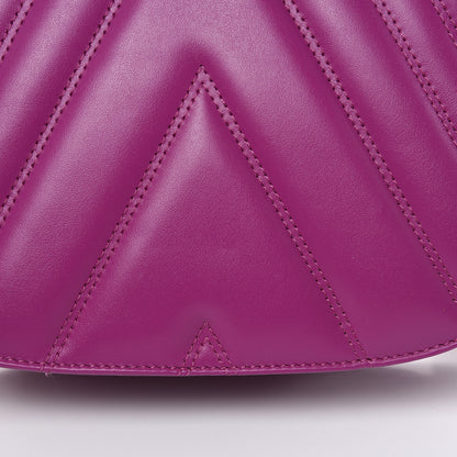 MCM Lambskin Quilted Small Patricia Shoulder Bag Viva Lila 10 of 10