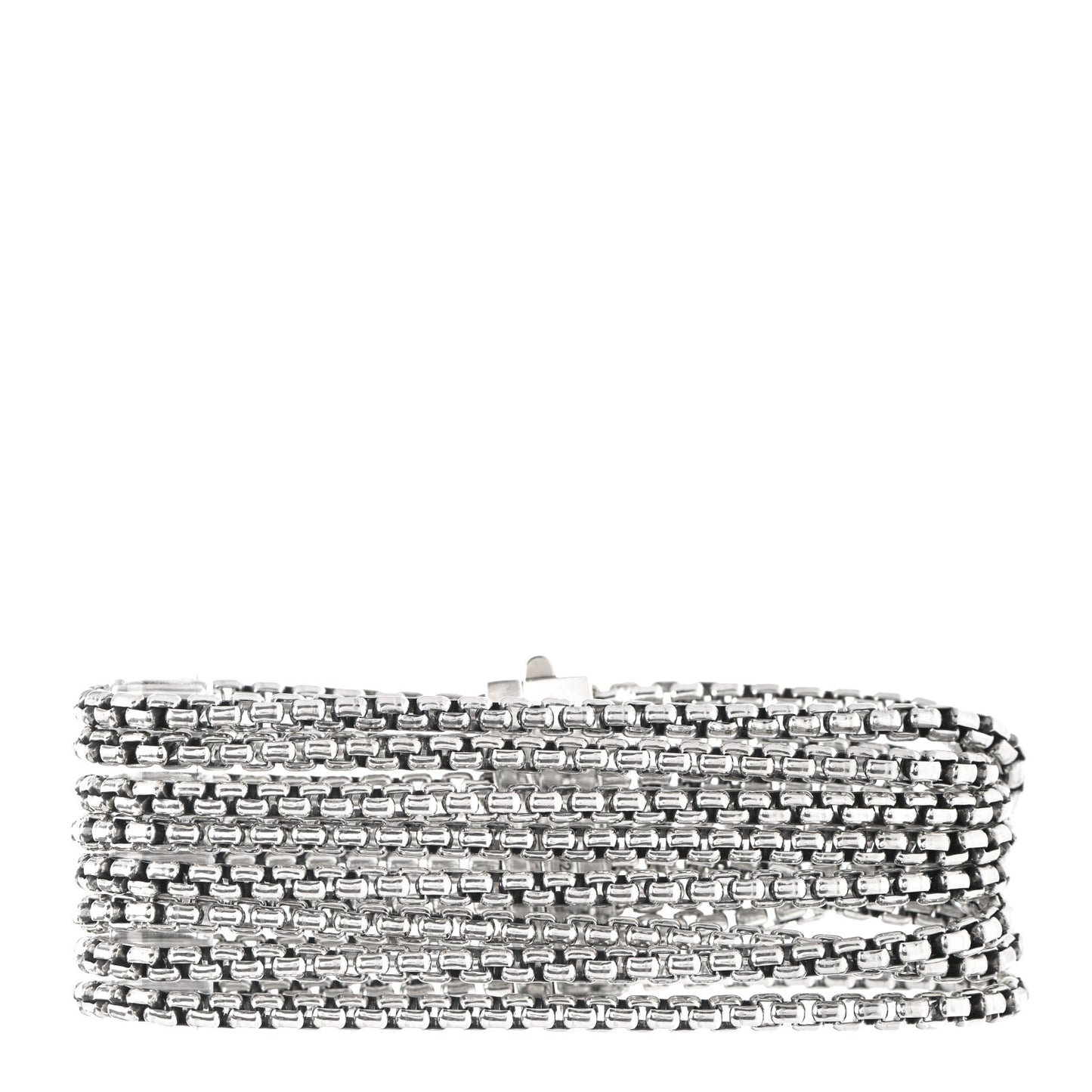 Sterling Silver Eight-Row Box Chain Bracelet