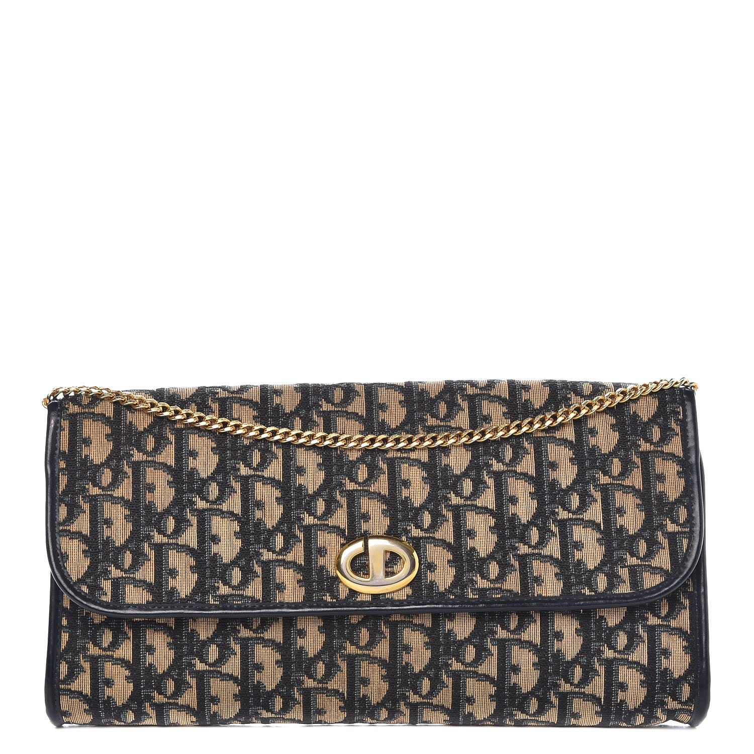 Christian Dior Monogram Convertible Clutch Navy Blue 1 of 10