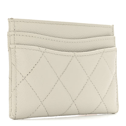 Chanel Caviar Quilted Card Holder White 3 of 10