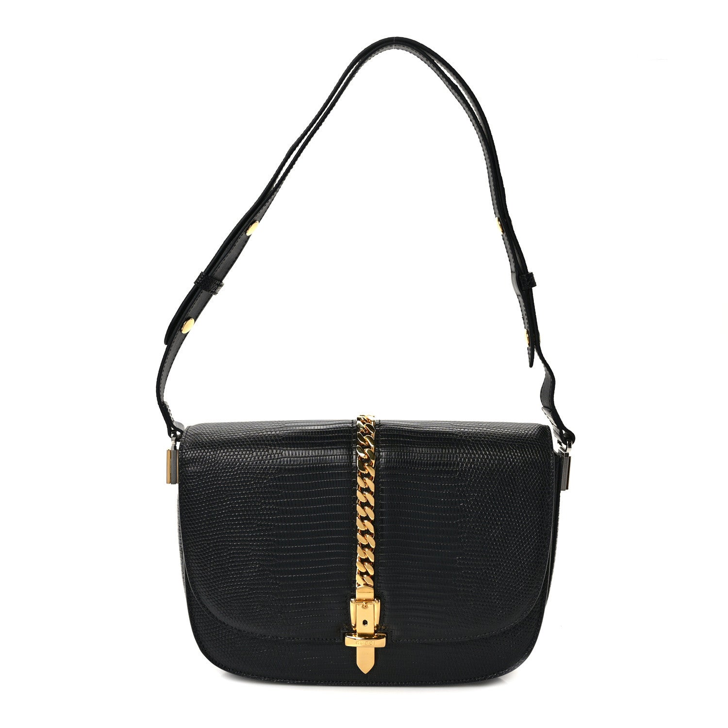 Gucci Azalea Calfskin Small Sylvie 1969 Flap Messenger Bag Black 1 of 13