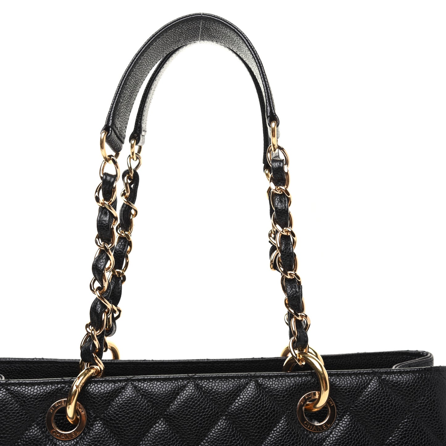 Caviar Quilted Grand Shopping Tote GST Black