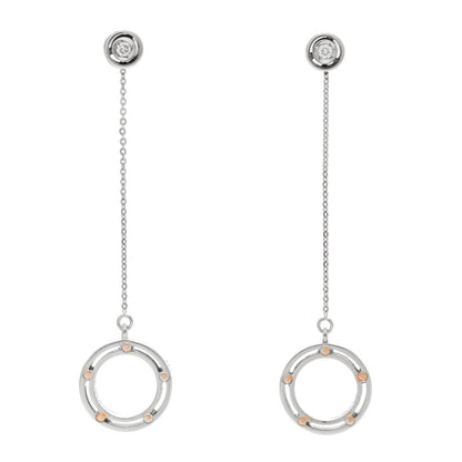 Damiani X BRAD PITT 18K White Yellow Gold Diamond D.Side Drop Earrings 1 of 5