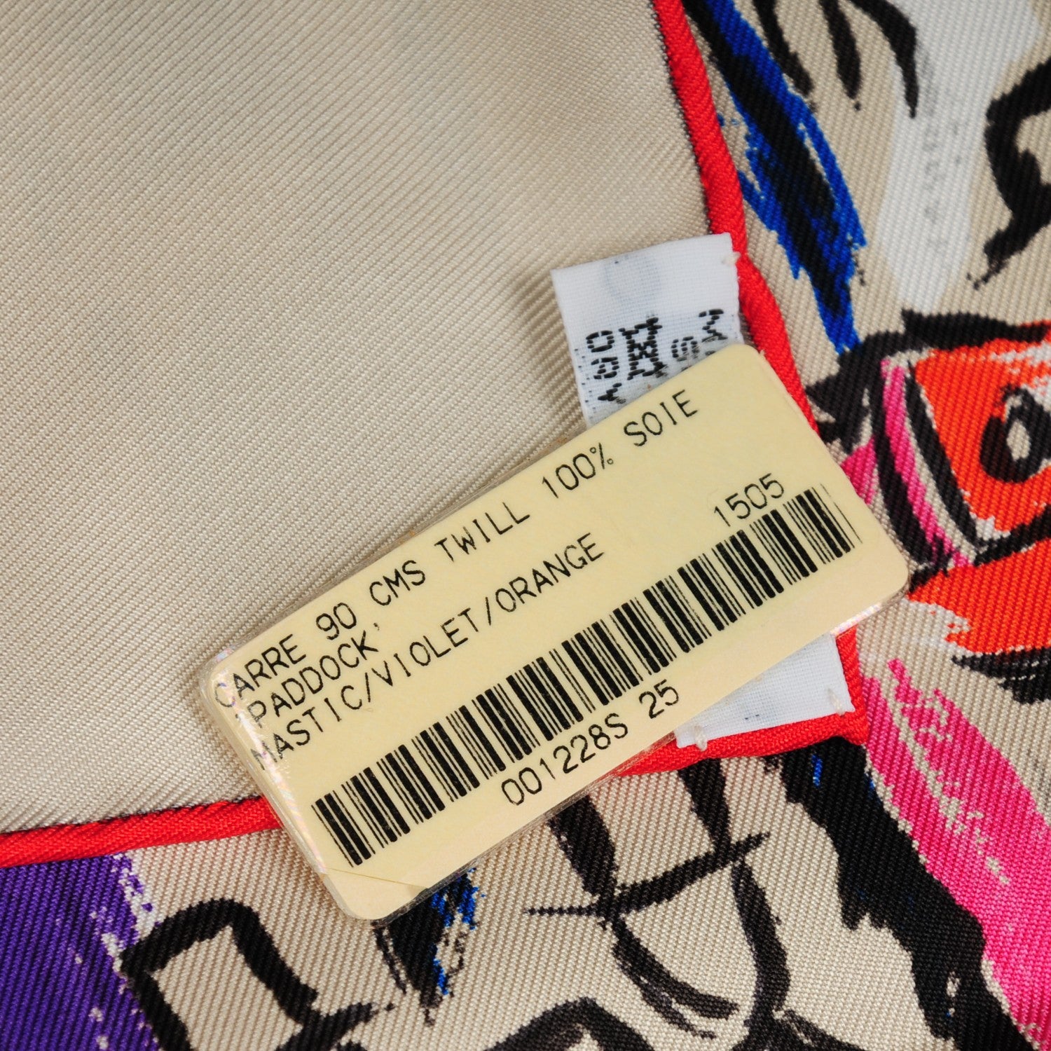 Hermes Silk Paddock Scarf 90 Mastic Violet Orange 6 of 7