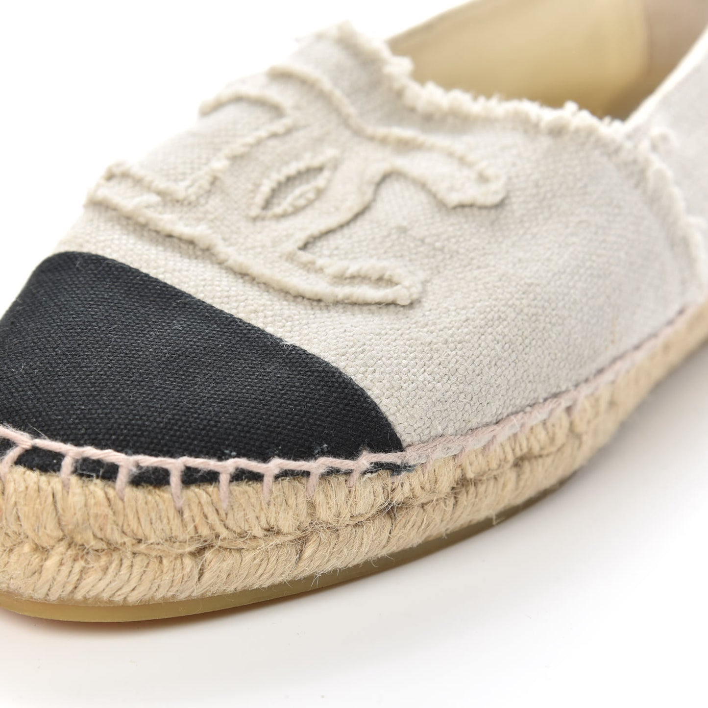 Linen CC Espadrilles 39 Beige Black