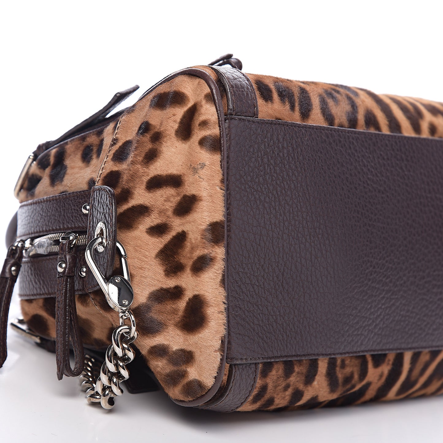 Calf Hair Leopard Print Miss Easy Way Satchel Naturale