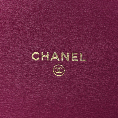 Chanel Patent Quilted Chain Around Heart Wallet On Chain WOC Fuchsia 6 of 11