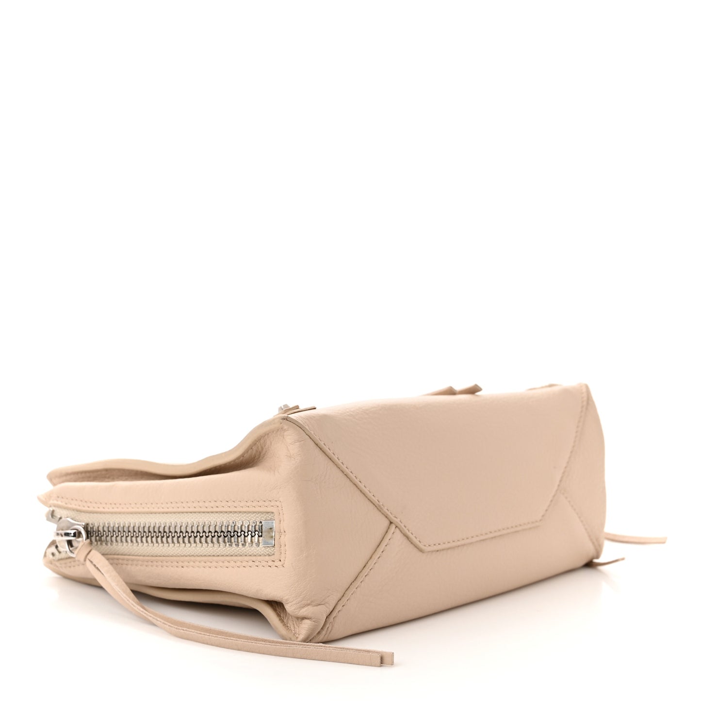 Calfskin Papier Mini A4 Zip Around Tote Light Beige