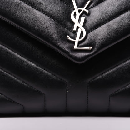 Saint Laurent Calfskin Y Quilted Monogram Small Loulou Chain Satchel Black 18 of 19