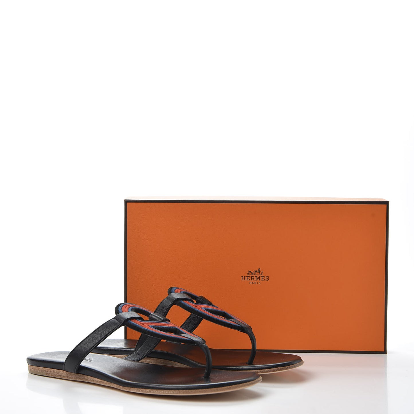 Chevre Vernis Mayotte Sandals 37 Black Multicolor