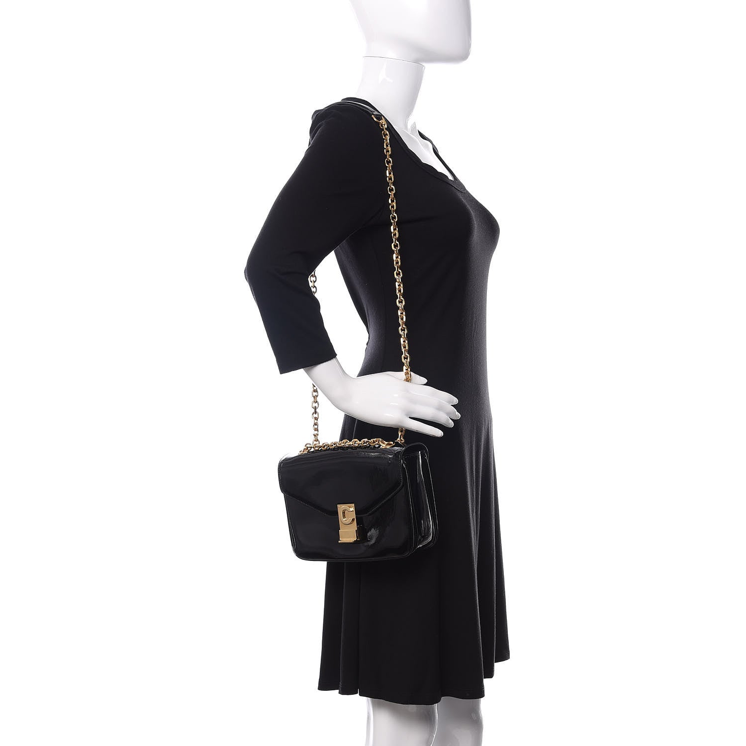 Celine Patent Calfskin Medium C Bag Black 2 of 10