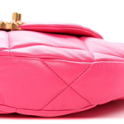 Chanel Lambskin Quilted Chanel 19 Hobo Pink 10 of 10