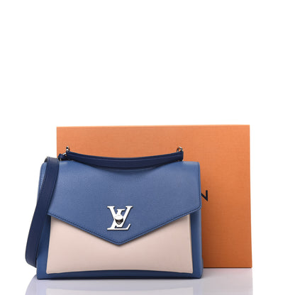 Louis Vuitton Soft Calfskin My Lockme Top Handle Blue Jean Creme 19 of 19