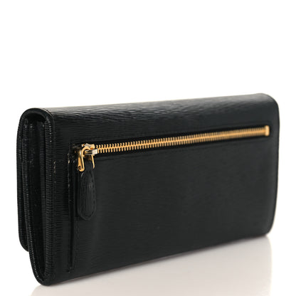 Prada Vitello Move Continental Flap Wallet Black 3 of 9