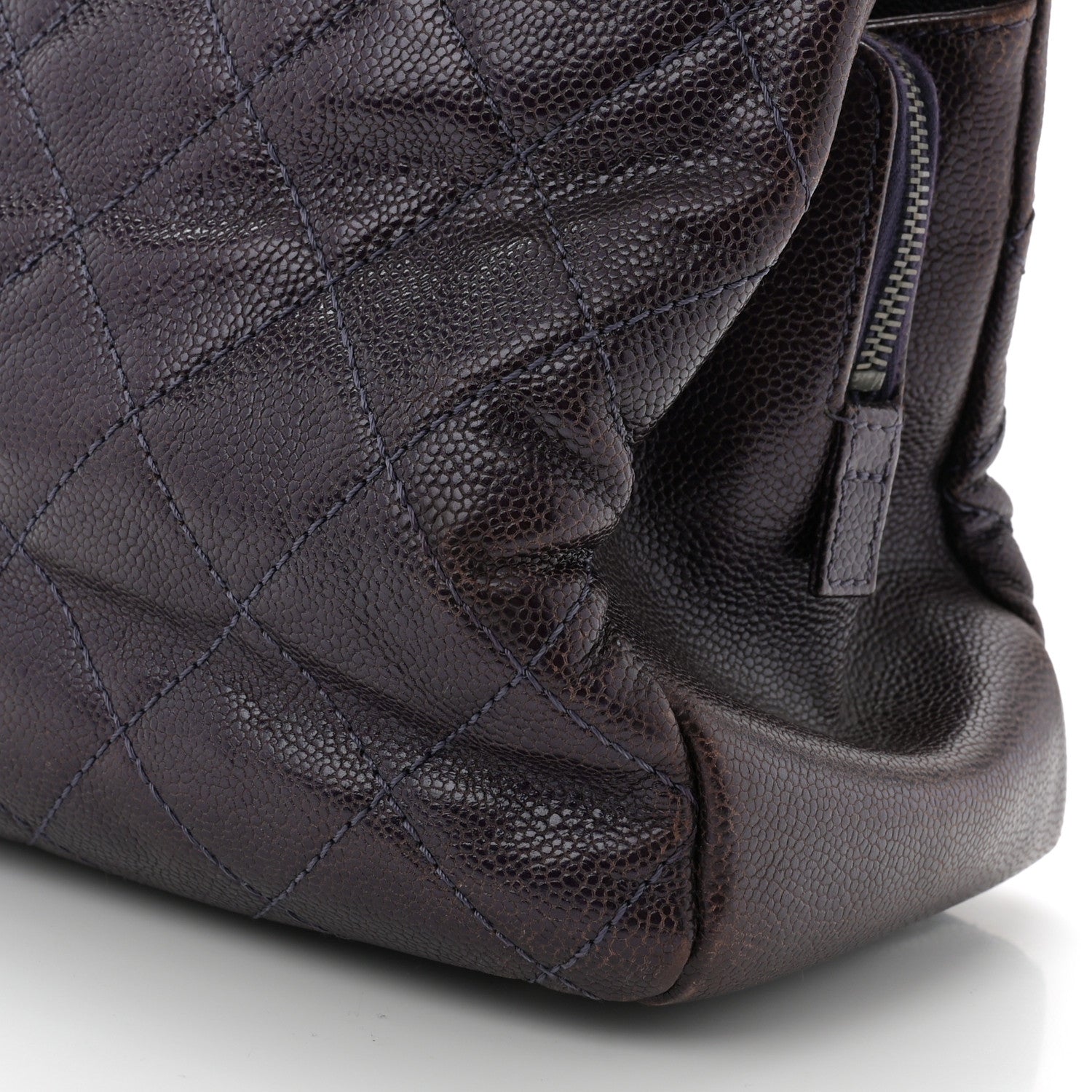 Chanel Iridescent Caviar Quilted Chic Shopping Tote Dark Purple 11 of 11