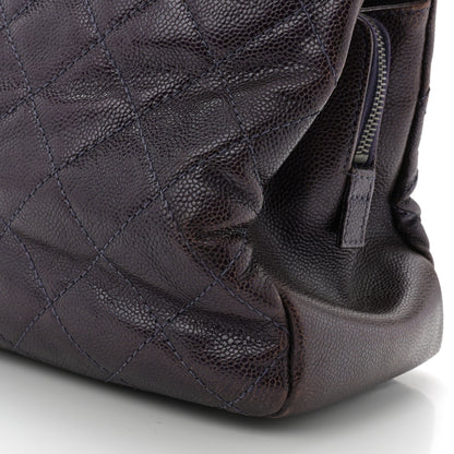 Chanel Iridescent Caviar Quilted Chic Shopping Tote Dark Purple 11 of 11