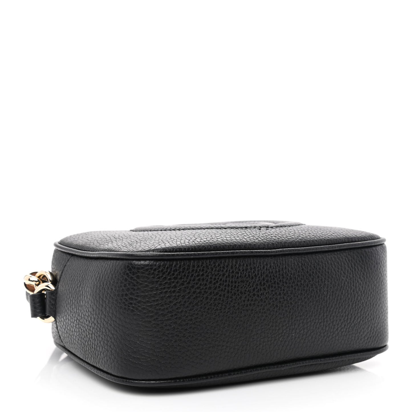 Pebbled Calfskin Small Soho Disco Bag Black