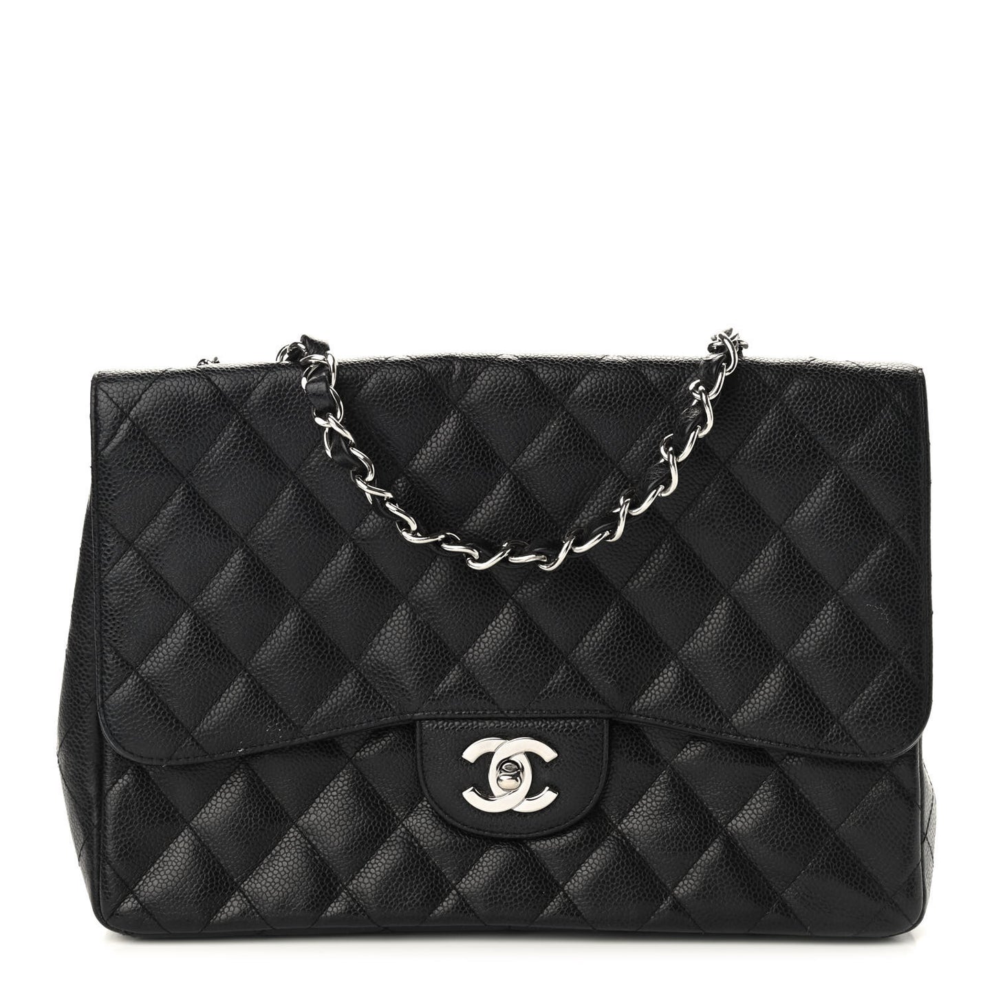 Caviar Quilted Jumbo Single Flap Black