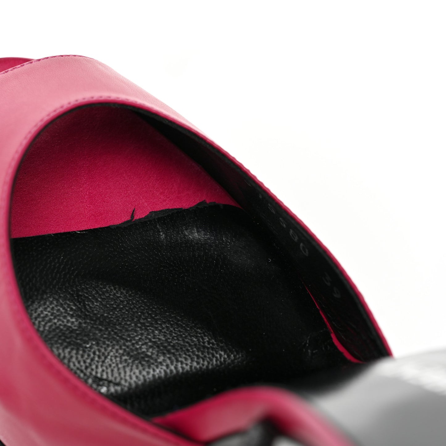 Calfskin Tribute Lips Platform Sandals 39 Fuchsia