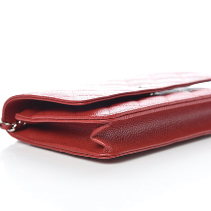 Chanel Caviar Quilted Wallet on Chain WOC Red 5 of 10