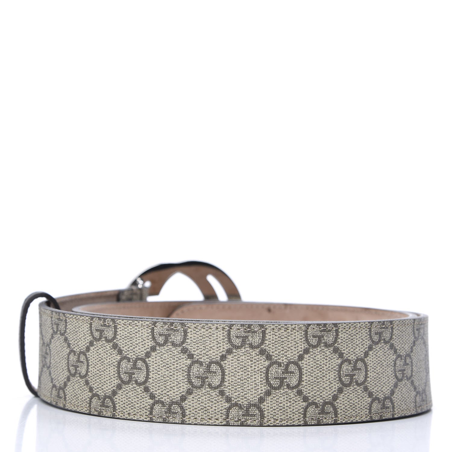 Gucci GG Supreme Monogram Selleria Calfskin Interlocking G 40mm Belt 90 36 Beige Ebony Cocoa 2 of 5