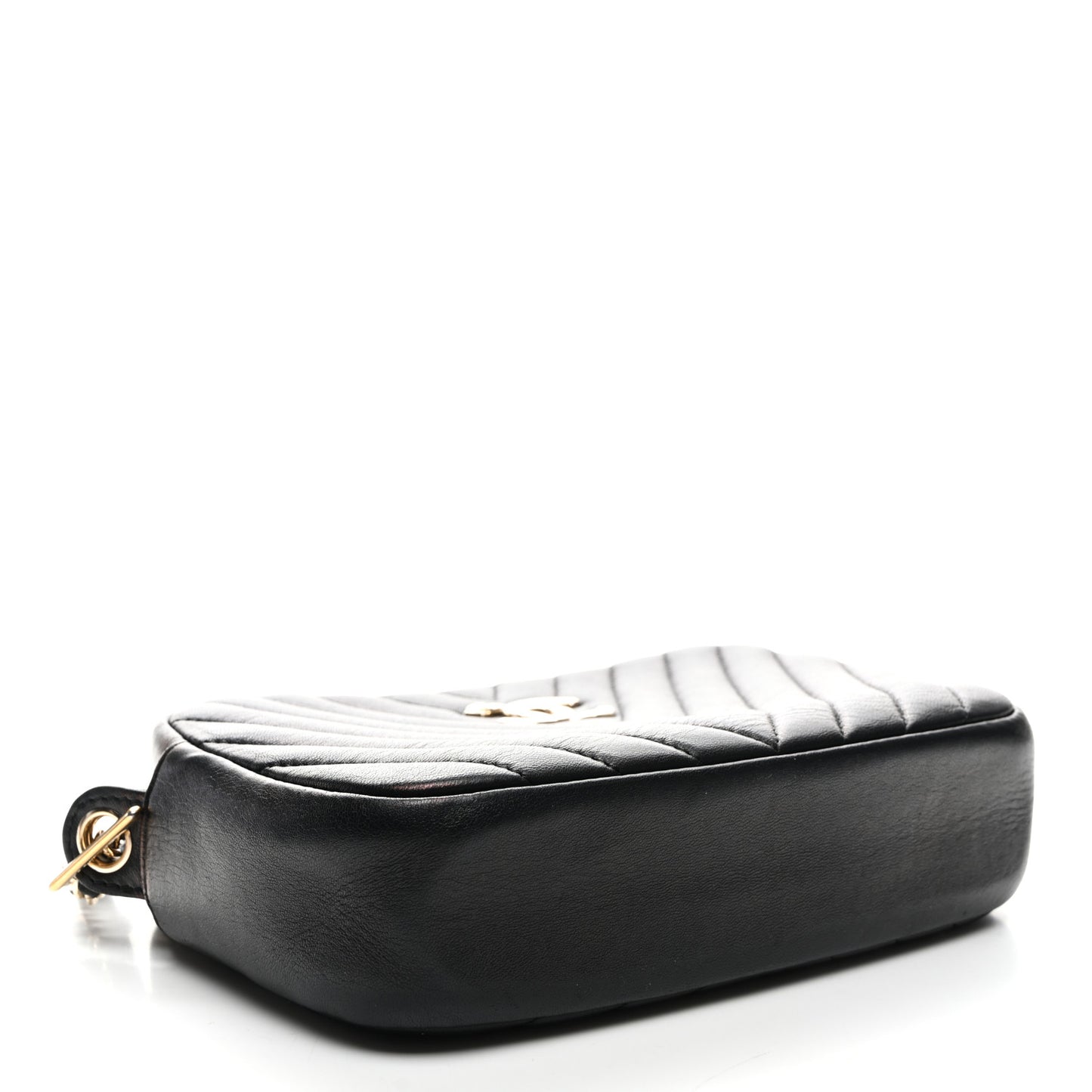 Lambskin Chevron Quilted Camera Case Black