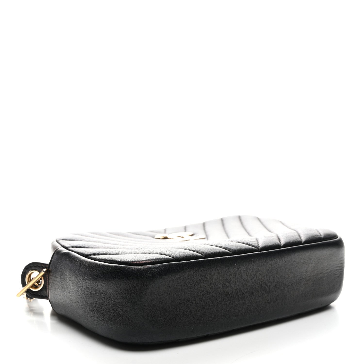 Chanel Lambskin Chevron Quilted Camera Case Black 4 of 11