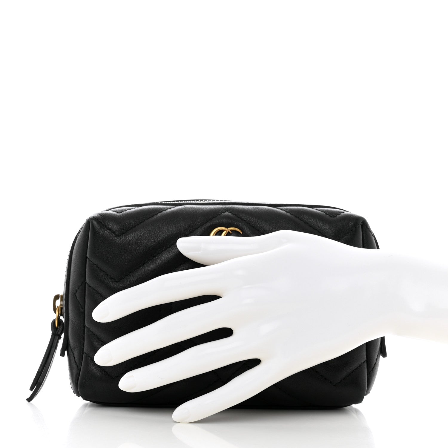 Gucci Calfskin Matelasse GG Marmont Cosmetic Case Black 2 of 7