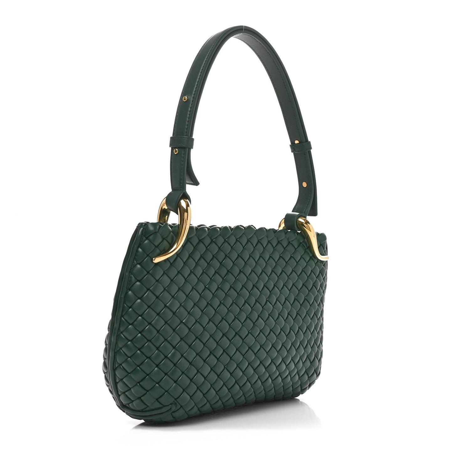 Nappa Intrecciato Small Clicker Shoulder Bag Raintree