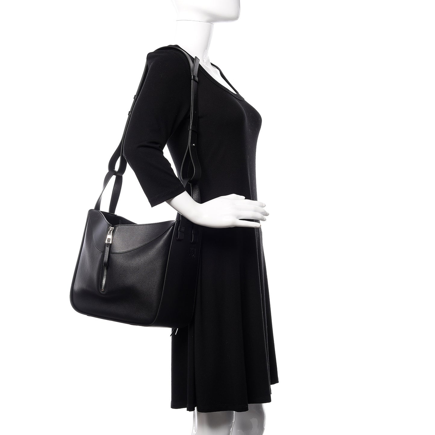 Calfskin Small Hammock Shoulder Bag Black